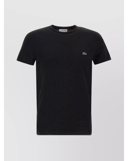 Lacoste Black Regular-Fit Cotton Logo T-Shirt for men