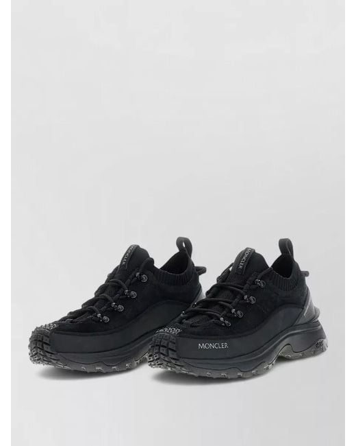 Moncler Black Trailgrip Lite3 Suede Nubuck Mesh Sneaker for men