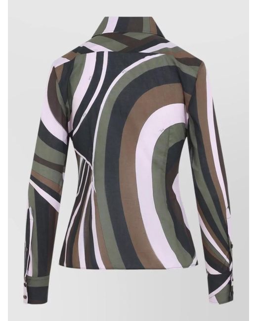 Emilio Pucci Gray Printed Long-Sleeve Shirt