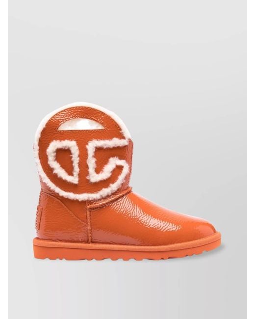 Ugg Orange Patent Calf Leather Cutout Ankle Boots for men