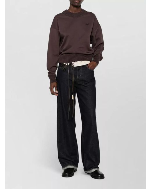 Closed Purple Lounge Crew Neck Top Long Sleeves