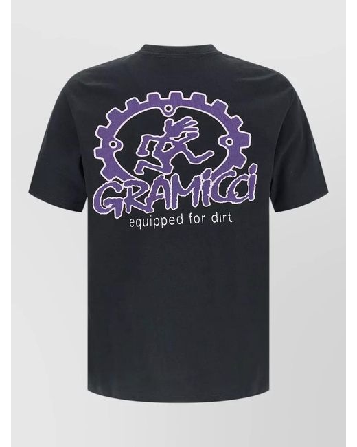 Gramicci Black Dirt Ready Crew Neck Graphic T Shirt for men