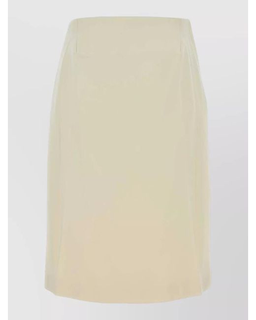 Jil Sander Natural Crepe Skirt High Waist Seam Detailing