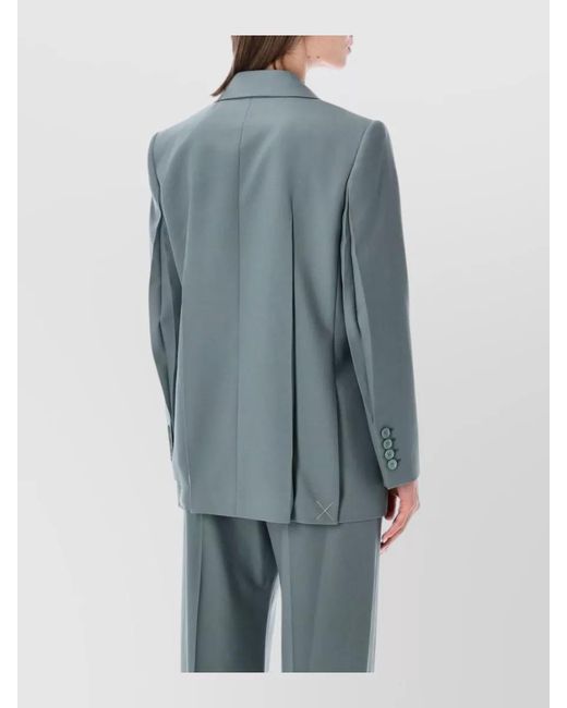 Chloé Blue Double Breasted Tailored Jacket Notched Lapel