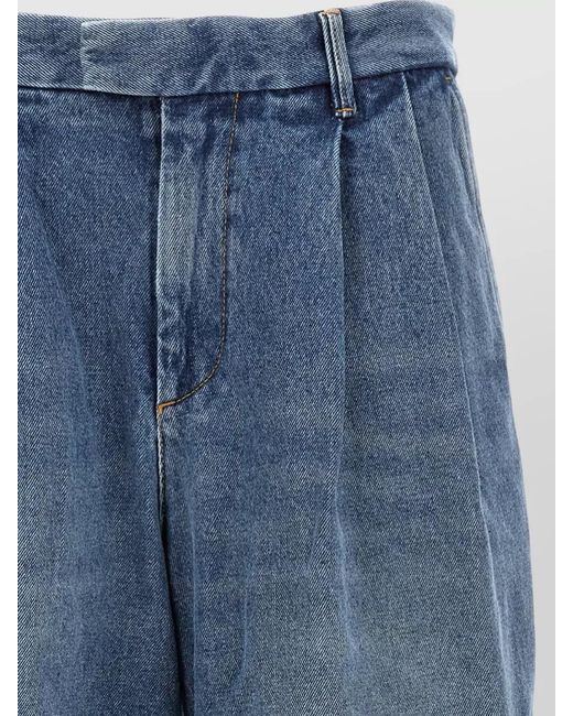 ARMARIUM Blue Giorgia Jeans Wide Leg Pleated Design