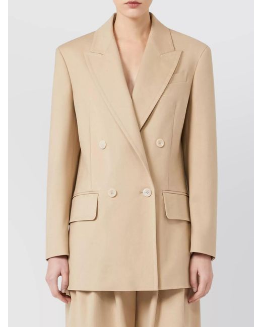 Max Mara Natural Cotton Double-Breasted Blazer