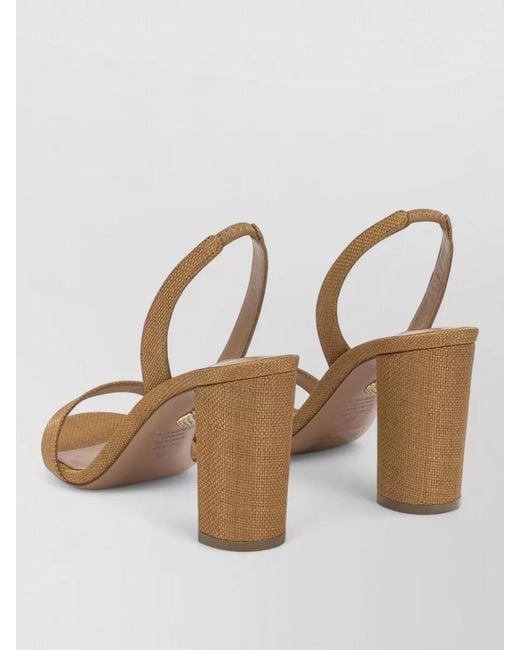 Aquazzura Natural So Nude Block Heel Strappy Sling Sandals