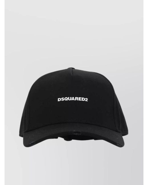 DSquared² Black Cotton Logo Baseball Cap for men