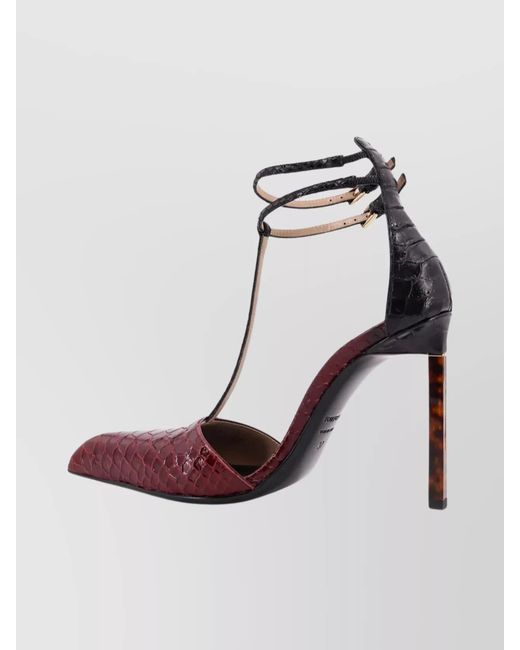 Tom Ford Pink Leather Python-Effect Pumps