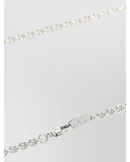Vivienne Westwood White Mythic Satyr Pendant Chain Link Necklace