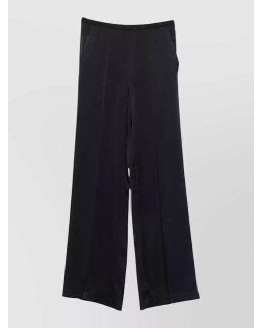 Forte_forte Blue High Waist Trousers Satin Wide Leg