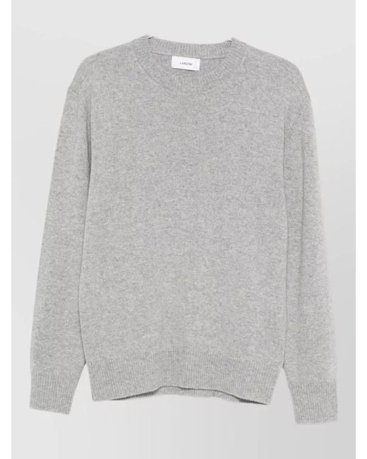 Lardini Gray Ribbed Wool And Alpaca Jumper for men