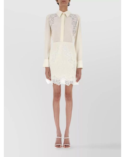 Chloé Natural Wool Lace Mini Skirt