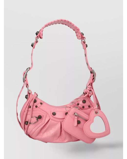 Balenciaga Pink Le Cagole Xs Leather Shoulder Bag