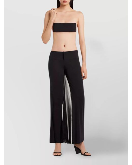 Courreges Black Pleated Straight-Leg Trousers
