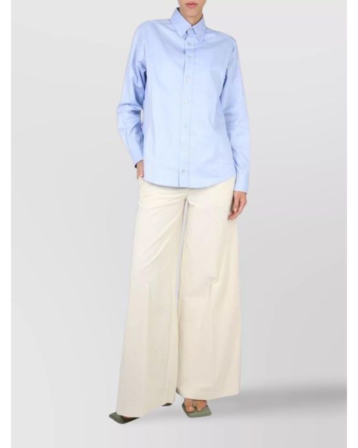 Ballantyne Natural Cotton Wide-Leg Trousers