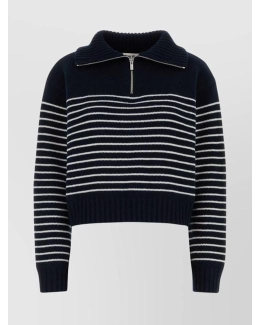 Miu Miu Blue Embroidered Cashmere Sweater