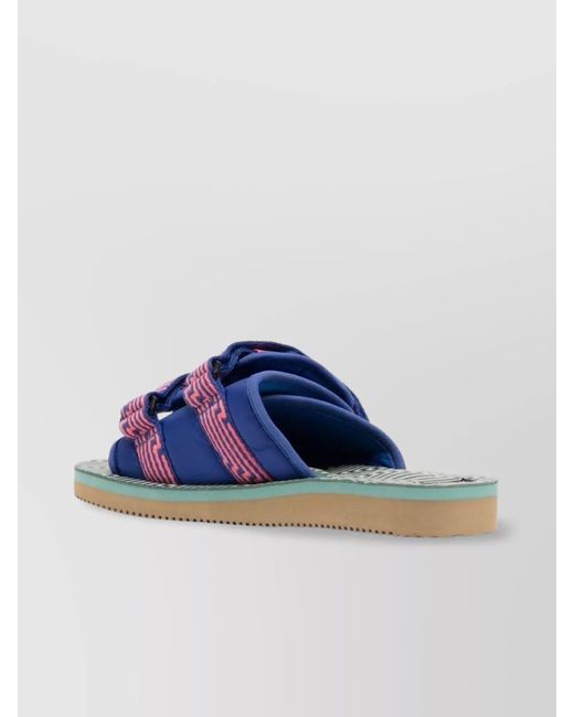 Suicoke Blue Nylon Patterned Sandals for men
