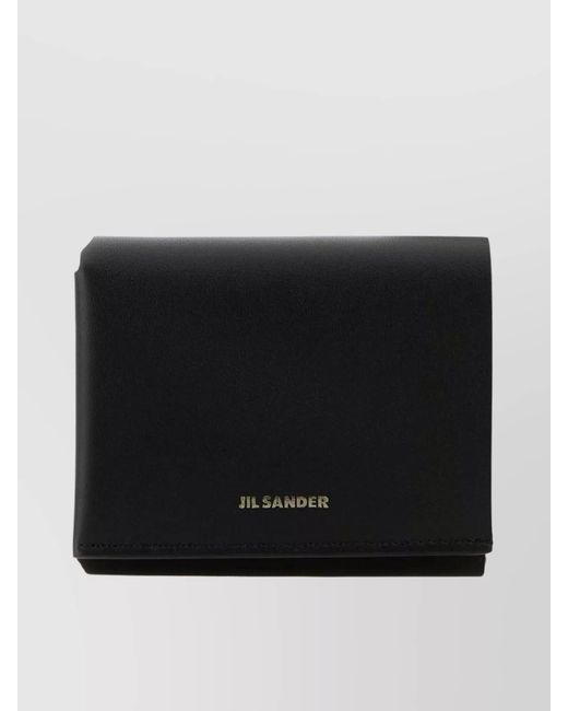 Jil Sander Black Leather Origami Wallet for men