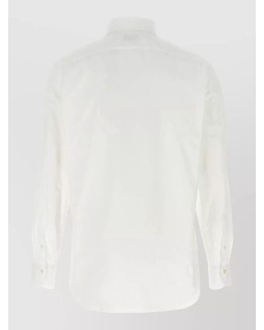 Finamore 1925 White Napoli One Shirt Button Down Collar for men