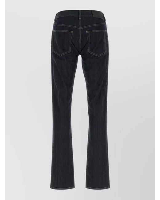 Prada Blue Stretch Denim Jeans Belt Loops Five Pockets for men