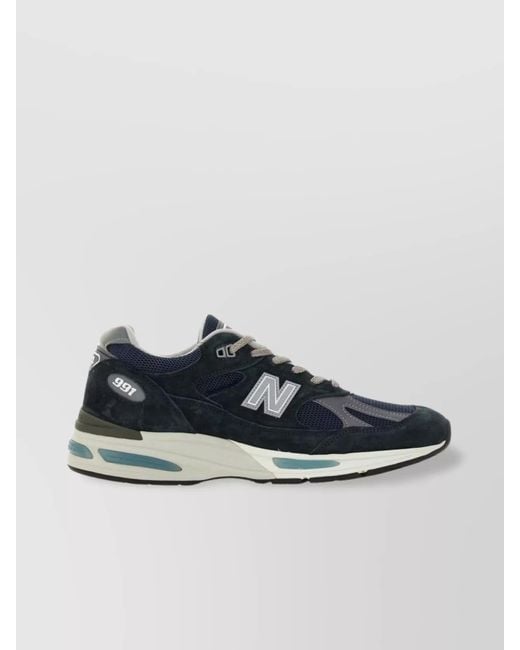 New Balance Blue U991 Sneakers With Suede And Mesh