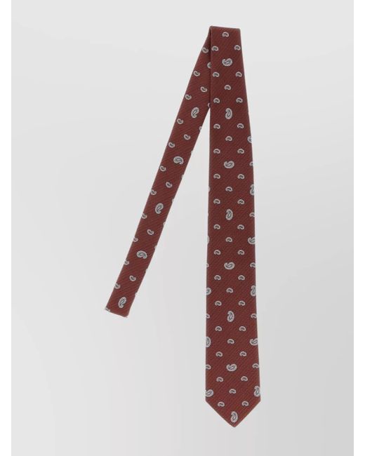 Brioni Purple Slim Paisley Jacquard Tie for men