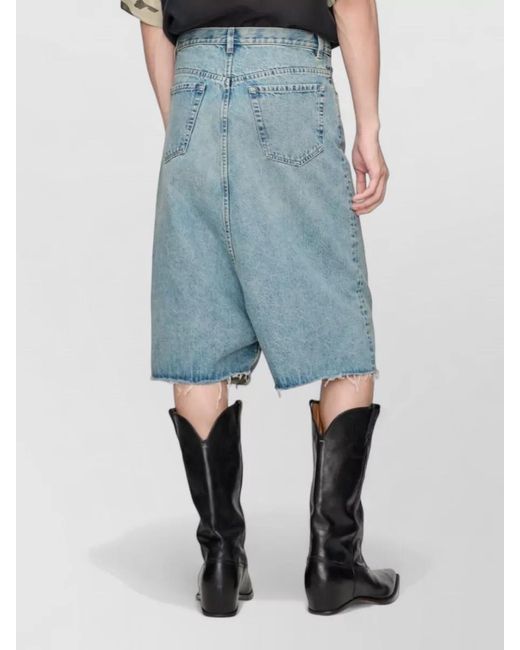 Maison Margiela Blue Denim Shorts Frayed Hem Five Pocket Design for men