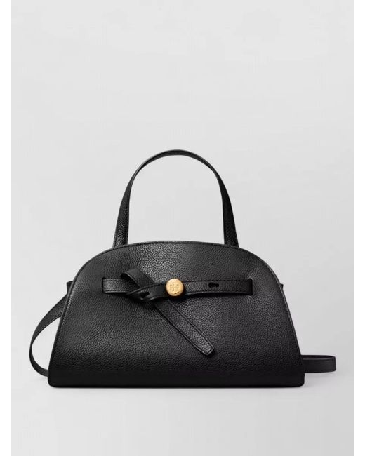 Tory Burch Black Romy Small Leather Shoulder Boston Bag