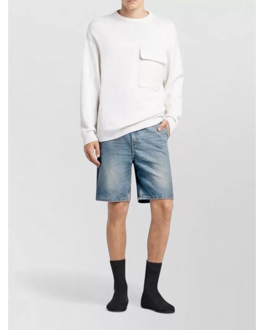 Courreges Blue Mid- Denim Shorts for men