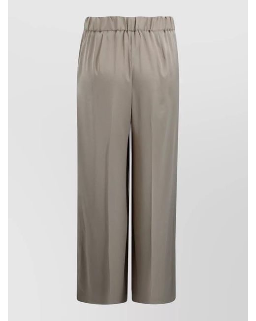P.A.R.O.S.H. Gray High-Rise Wide-Leg Palazzo Trousers