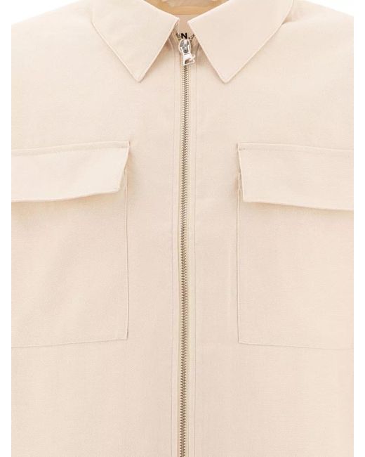 NN07 Natural Alban Overshirt Chest Pockets Long Sleeves for men