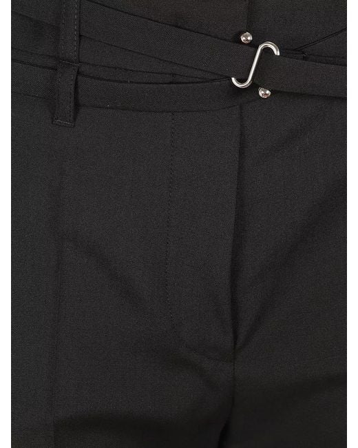 Max Mara Black Virgin Wool High-Rise Flared Tailored Trousers