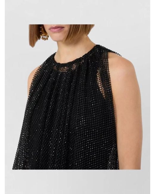 Sportmax Black Maxi Dress Bubble Waist Straight Skirt Overlay