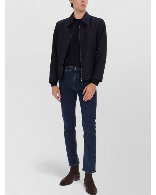 Boss Blue Virgin Wool Slim-Fit Lightweight Jacket for men