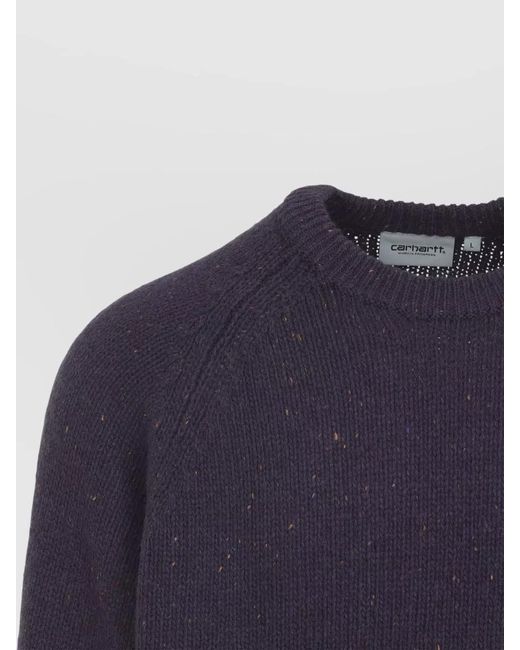Carhartt Blue Lambswool Anglistic Knitted Sweater for men