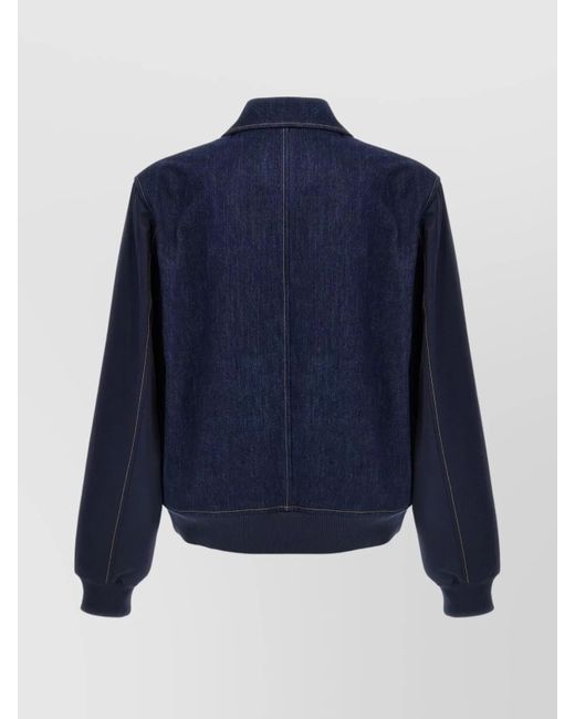 Wales Bonner Blue Denim Bomber Jacket for men