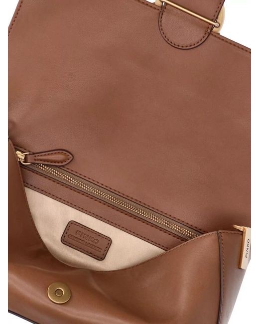 Pinko Brown Na Leather Clutch Bag