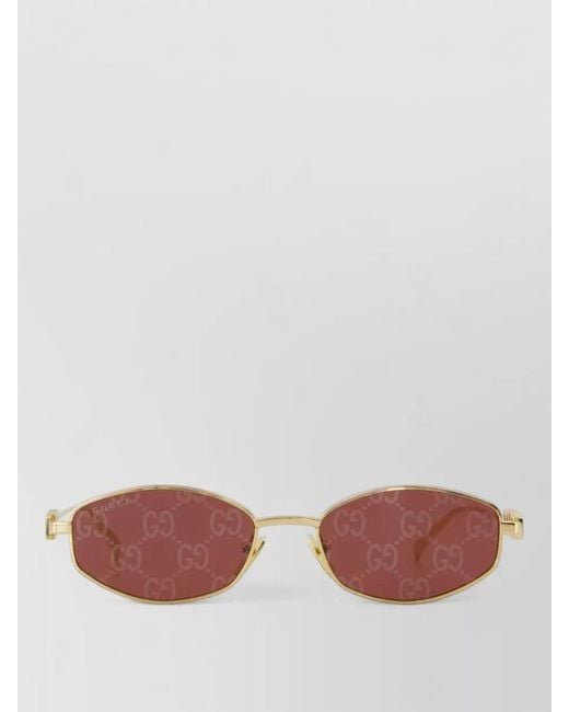 Gucci Pink Metal Round Panthos Sunglasses Slim Temples