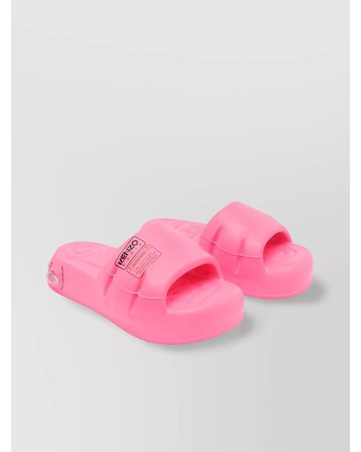 KENZO Pink Rubber Slide Sandals