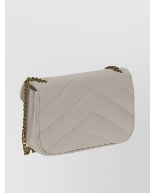 Saint Laurent Gray Loulou Mini Leather Shoulder Bag