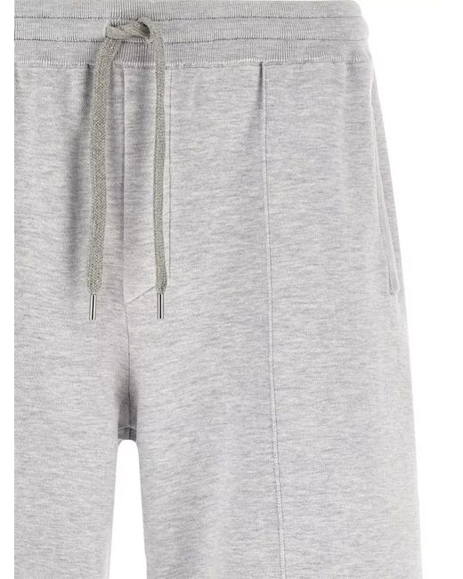 Brunello Cucinelli Gray Double Knit Jersey Bermuda Shorts for men
