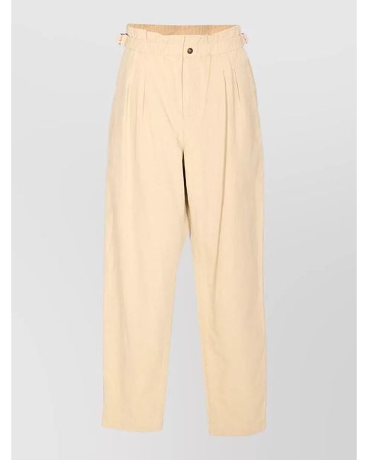 Isabel Marant Natural Neriah Loose Fit Pants Side And Back Pockets