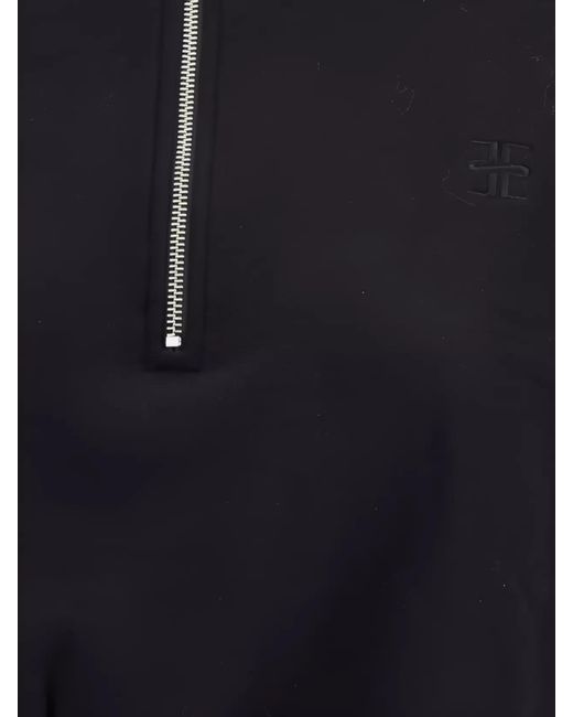 ÉTERNE Blue Cropped Half-Zip Sweatshirt
