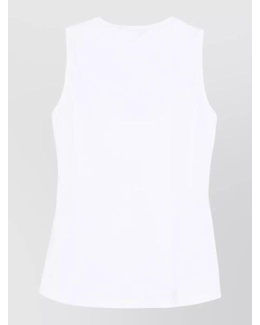 Roberto Collina White Cotton Tank Top Round Neck Sleeveless
