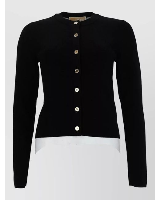 Michael Kors Black Merino Wool Cardigan