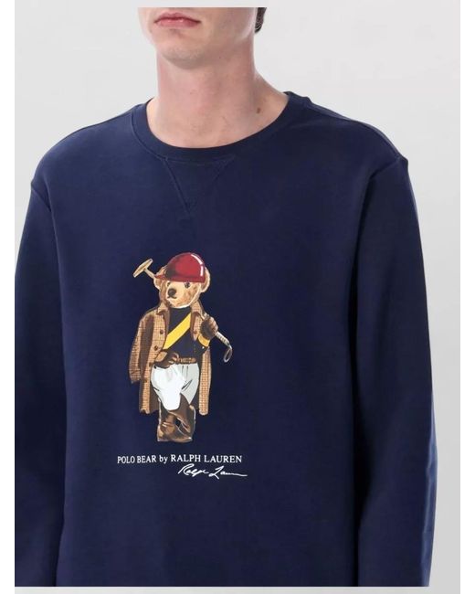 Polo Ralph Lauren Blue Fleece Crewneck Sweatshirt for men