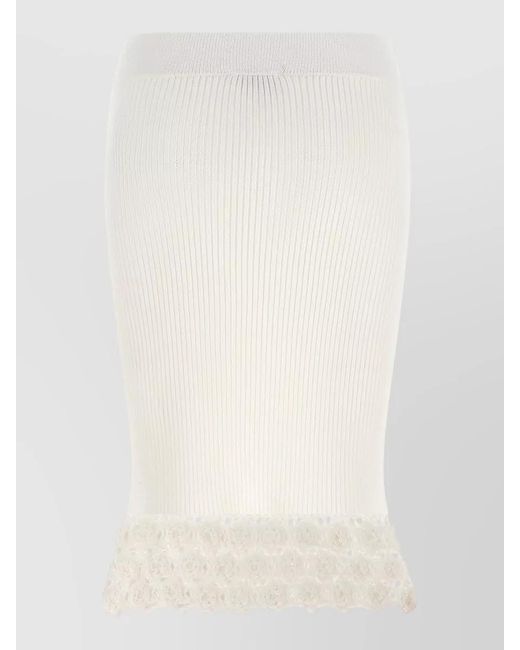 Ganni White Crochet Midi Skirt