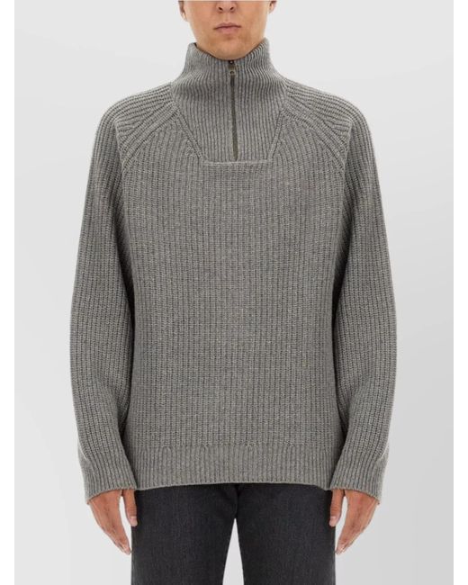 Carhartt Gray Knit Sweater Half-Zip Collar for men