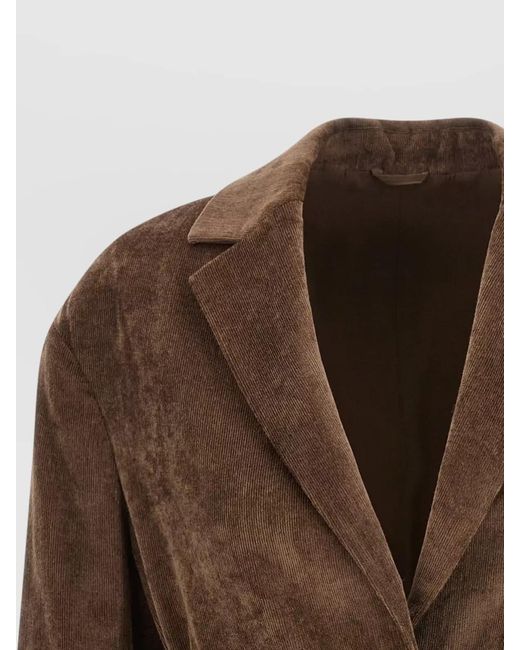 Brunello Cucinelli Brown Cashmere Velvet Blazer Strapless Tailored Cut